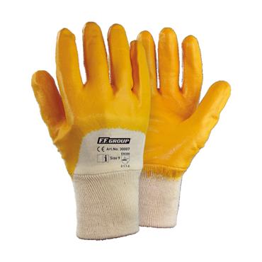 30007 F.F. Group Yellow Nitrile Coated (Nbr) Gloves, Thickness 0,7mm, 9''/L