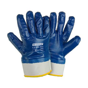 30010 F.F. Group Blue Nitrile Fully Coated (Nbr) Gloves Thickness 1,2mm, 10''