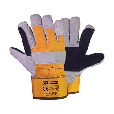 30022 F.F. Group Reinforced Leather-Cloth Gloves , 10.5''