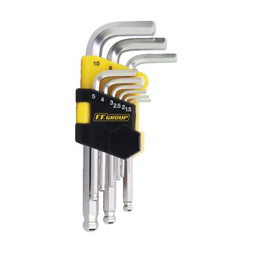 34759 F.F. Group Long Ball Point Hex Key Wrench Set, 9 Pcs