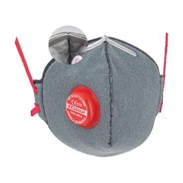 36458 F.F. Group Mask cup-shaped with carbon v-425 slov ffp2 fr with valve grey