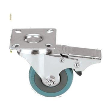 39426 F.F. Group Heavy Duty Nylon Caster With Brake, Blue, 75mm