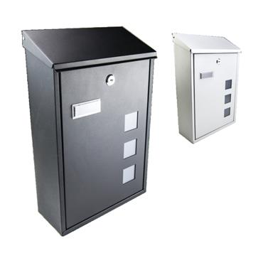 40266 F.F. Group Mailbox With Window, Black, 400 x 253 x 110 x 0.8mm