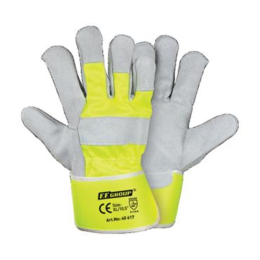 40617 F.F. Group Leather Reflective Cloth Gloves, Xl/10,5''