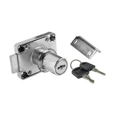 41705 F.F. Group Drawer Lock Zinic Alloy Chrome Plated D19 x l38mm 2 Keys