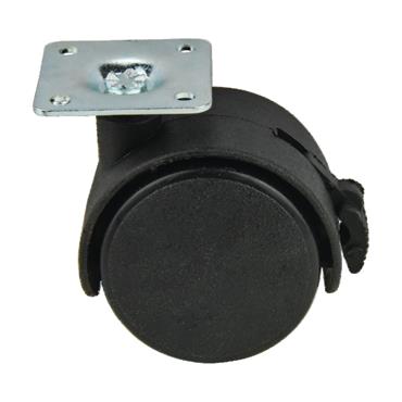 41727 F.F. Group Nylon Castor With Brake 50mm With 38 x 38 x 1.5mm Plate Black