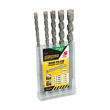 43406 F.F. Group Sds Plus Drill Bit Set 5Cps 5 x 160, 6 x 160, 8 x 160, 10 x 160, 12 x 160