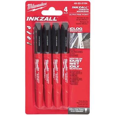 48223154 Milwaukee INKZALL FINE TIP MARKERS - 4PCS