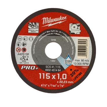 4932451484 Milwaukee THIN METAL CUTTING DISC PRO+ SCS41 / 115MM X 1MM -1PC
