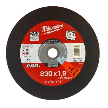 4932451490 Milwaukee THIN METAL CUTTING DISC PRO+ SCS41 / 230MM X 1.9MM -1PC