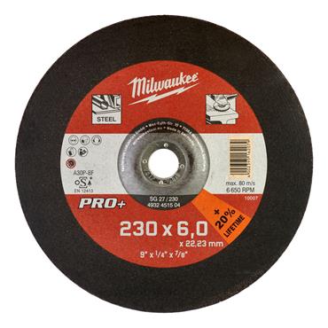 4932451504 Milwaukee METAL GRINDING DISC PRO+ SG27 / 230MM X 6MM -1PC
