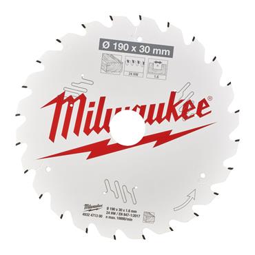 4932471300 Milwaukee Circular Saw Blades For Wood 190mm x 30mm x 1.6 - 24T - 1 pc