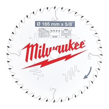 4932471312 Milwaukee CIRCULAR SAW BLADE P W 165X15.87X1.6X40ATB -1PC