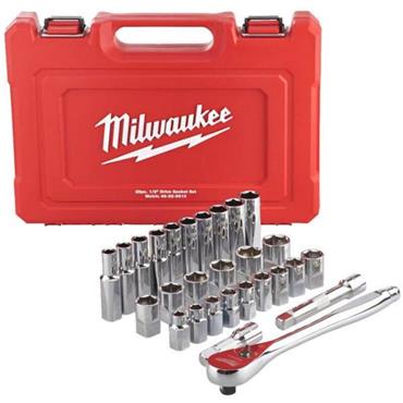 4932471864 Milwaukee  1/2in Metric Ratchet + Socket Set -28PCS