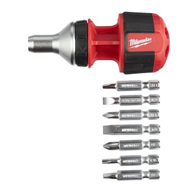 4932471868 Milwaukee 8 IN 1 COMPACT RATCHETING MULTIBIT SCREWDRIVER- UNIVERSAL -1PC