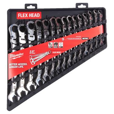 4932478558 Milwaukee Maxbite Flex Head Spanner Set - 15 pcs