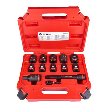 4932480456 Milwaukee Shockwave Impact Duty 1/2 Inch Impact Socket Set-13 pc