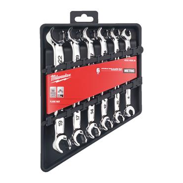 4932480636 Milwaukee 6 pc Flare Nut Spanner 6 pc Set - Metric