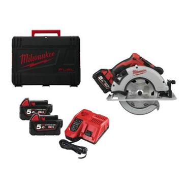 4933464591 Milwaukee M18BLCS66-502X Brushless 66mm Circular Saw | 2x 5.0Ah Batteries