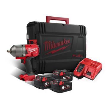 M18ONEFHIWF12-503X Impact Wrench with 3 x 5.0ah Batteries
