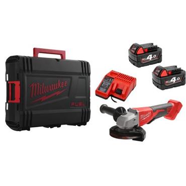 4933478774-K Milwaukee M18FSAGV115XPDB-0 115mm Fuel Angle Grinder, 2x 5.0Ah Batts, Charger, HD Box.

