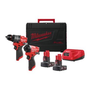 4933480589 Milwaukee M12FPP2A2-602X M12 FUEL Twin Pack (FPD2 & FID2, 2x 6.0Ah)
