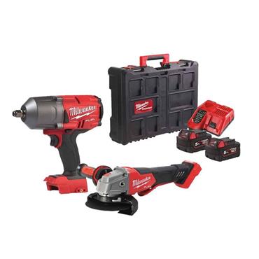 4933492426 Milwaukee M18FPP2BD-502P 18V Wrench and Grinder Power Pack