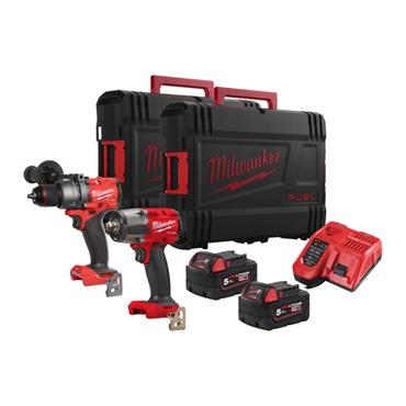 4933492641 Milwaukee M18FPP2F3-502X M18 Combi Drill / 1/2 in Impact Wr