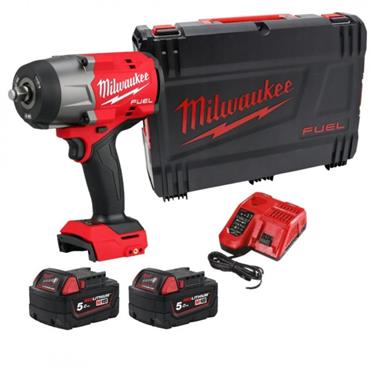 4933492784 Milwaukee M18FHIW2F12-502X 1/2" High Torque Impact Wrench (2 x 5.0Ah Batteries)