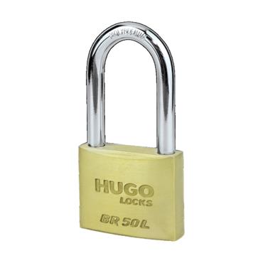 60139 Hugo Padlock Brass, Long Neck, Br 40L With 3 Keys
