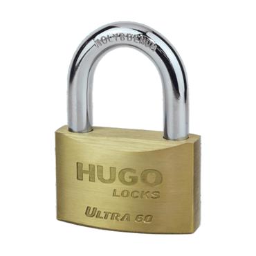 60145 Hugo Padlock Brass, Ultra 50 With 3 Keys