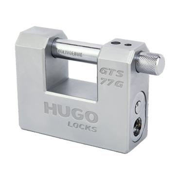 60199 Hugo Padlock, Rectangular Hardened Steel Gts 77G, With 3 Keys