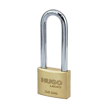 60220 Hugo Padlock Brass, Long Neck, Sb 30L, 2 Keys