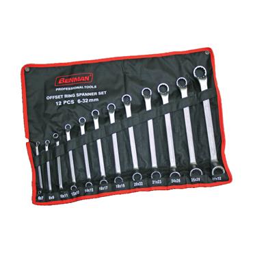 70187 Benman Offset Ring Spanner, Set Of 12Pcs(6-32)