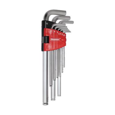 70401 Benman Extra Long Turball Hex Key Wrench Set 9Pcs, Size (1.5-2-2.5-3-4-5-6-8-10)