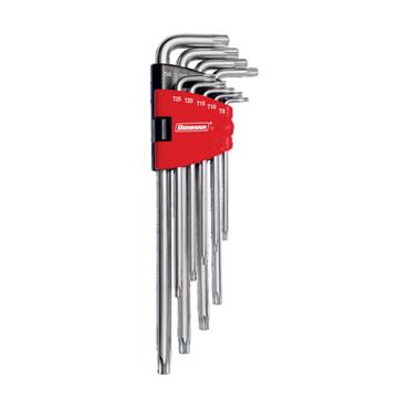 70402 Benman Extra Long Star Key Wrench Set 9Pcs, Size 8-10-15-20-25-27-30-40-45