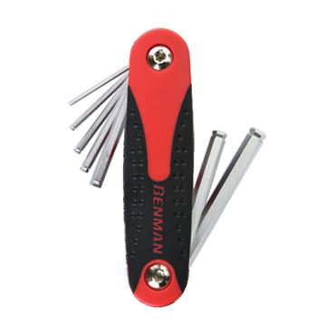 70403 Benman Folding Turball Hex Key Wrench Set 7 Pcs, Size 1.5-2-2.5-3-4-5-6