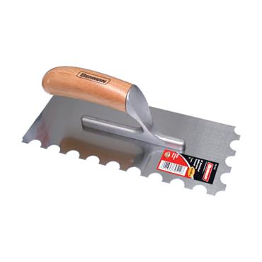 70512 Benman Square Notched Adhesive Trowel, Wooden Handle, 120 X 280, U-Shaped Teeth