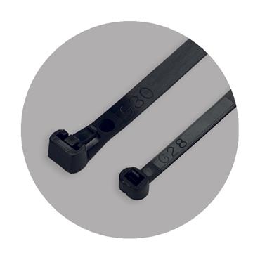 70888 Benman Reusable Cable Zip Ties, Black, 300 X 4.8 mm (100Pcs)