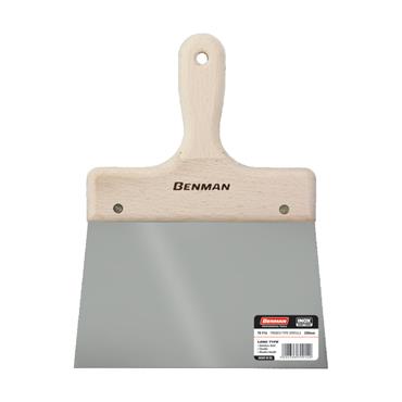 70913 Benman Stainless Steel Spatula, Wooden Handle, Long Blade, 180 mm