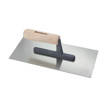 70934 Benman Stainless Steel Smooth Trowel, Wooden Handle, 120 X 280