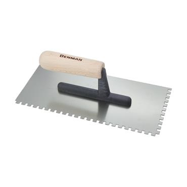 70938 Benman Stainless Steel Square Notched Trowel 12 X 12, 130 X 280