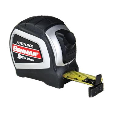 70963 Benman Measuring Tape, Auto Lock, Double Side, Magnetic, 8M x 25mm Metric Units