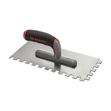70990 Benman Stainless Steel Square Notched Trowel 10 X 10, 130 X 280