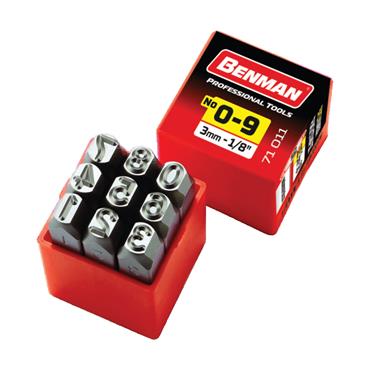71013 Benman Number Steel Stamps, 06.00 mm(1/4''), (9Pcs)
