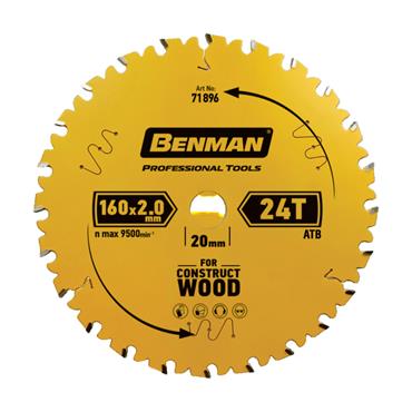 71898 Benman Circular Saw Blade Construct Wood For Circular Saw 184 X 2.0 mm/20 mm 24T