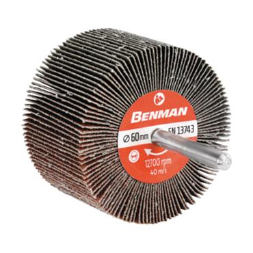 72040 Benman SPINDLE MOUNTED FLAP WHEEL. CLOTH. 30x15x6mm. P060.