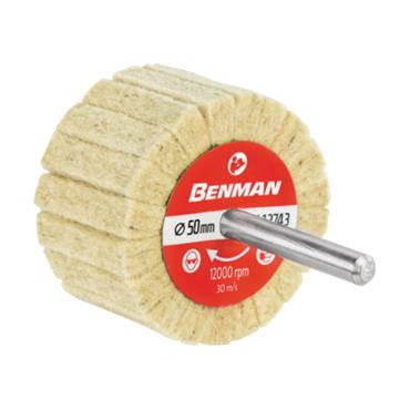 72104 Benman Spindle mounted flap wheel felt 50 x 30 x 6 mm