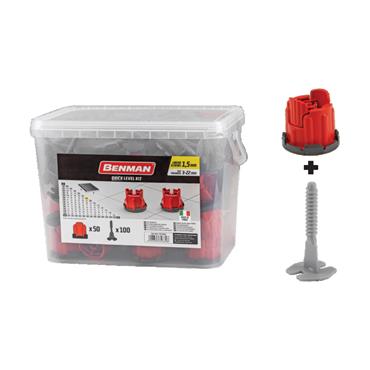 72662 Benman Tile Leveling Kit With 100 Linear Screw Spacers & 50 Wedges, Quick Level