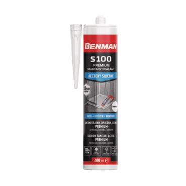 73177 Benman Sealant Sanitary Acetoxy Silicone Premium S100 Transparent 280Ml